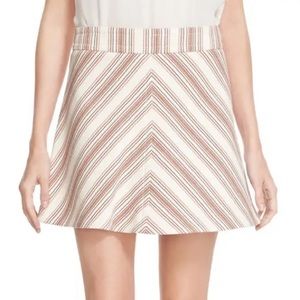 See by Chloe Copper Brown Striped A Line Skirt
